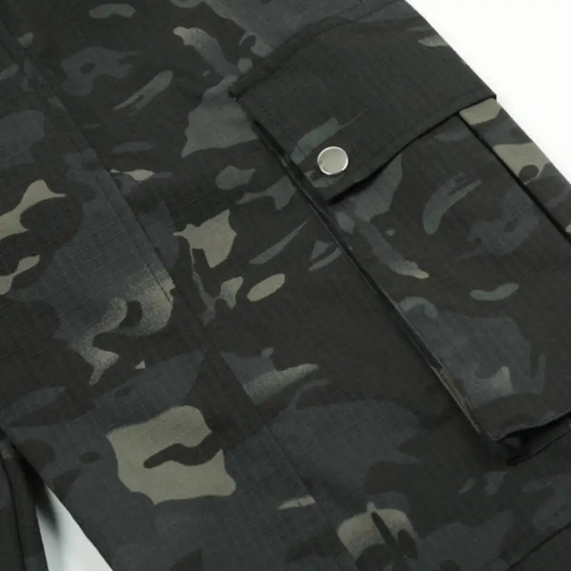 Drawstring Camouflage Cargo Pants-3