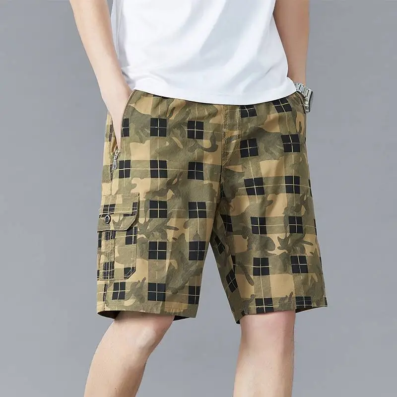 Loose Casual Camouflage Plaid Printed Large Pants-9
