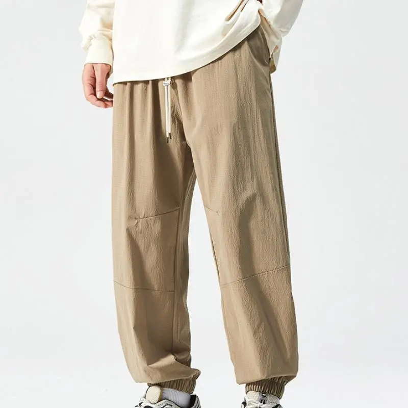 Thin Ice Silk Drawstring Ankle Pants-12