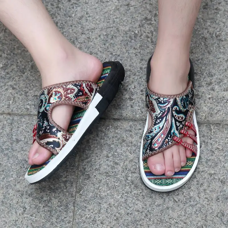 Large Size Ethnic Style Slippers-2