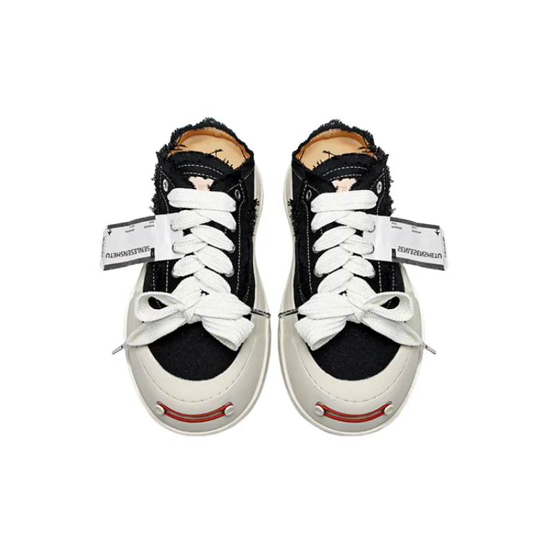 Niche Open mouth Smile Canvas Shoes-4