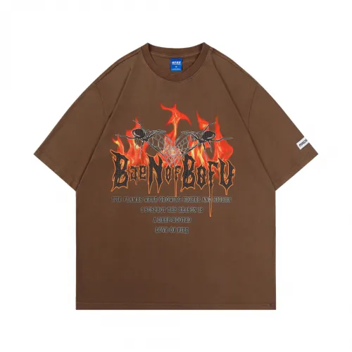 Dark Style Old Washed Flame Spider T-Shirt