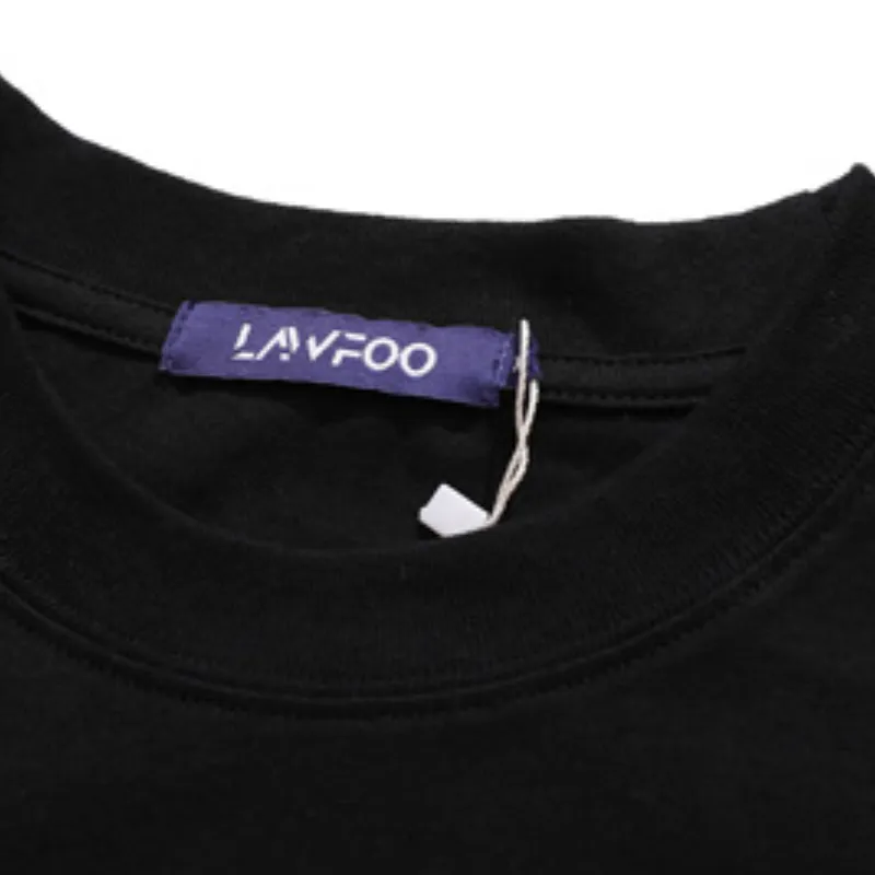 Niche Design Black Dog Print Short Sleeved T Shirt-3