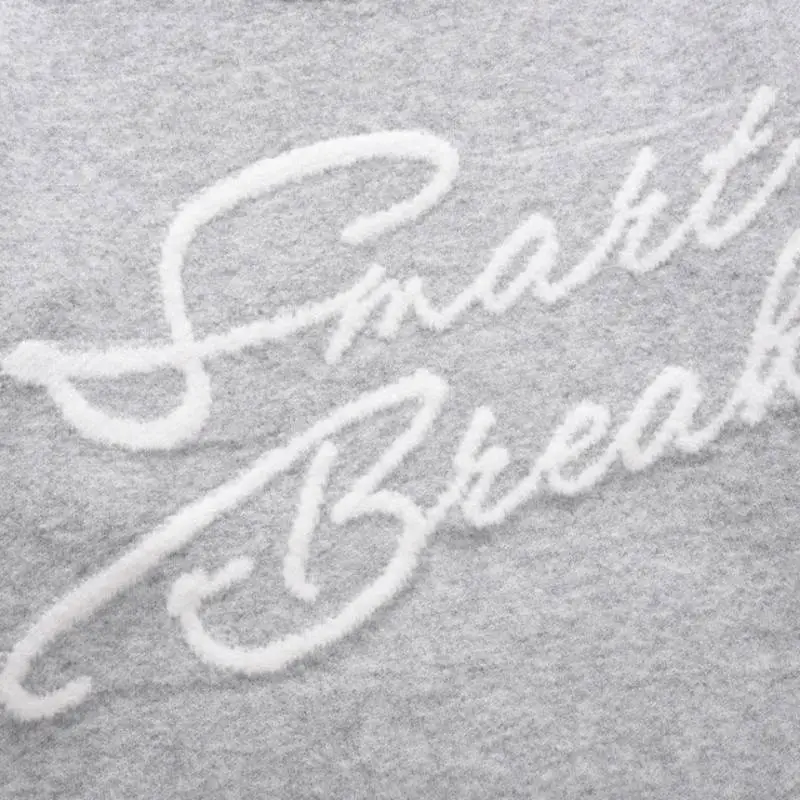 Retro Plush Letter Crewneck Loose Lazy Style Sweater-3