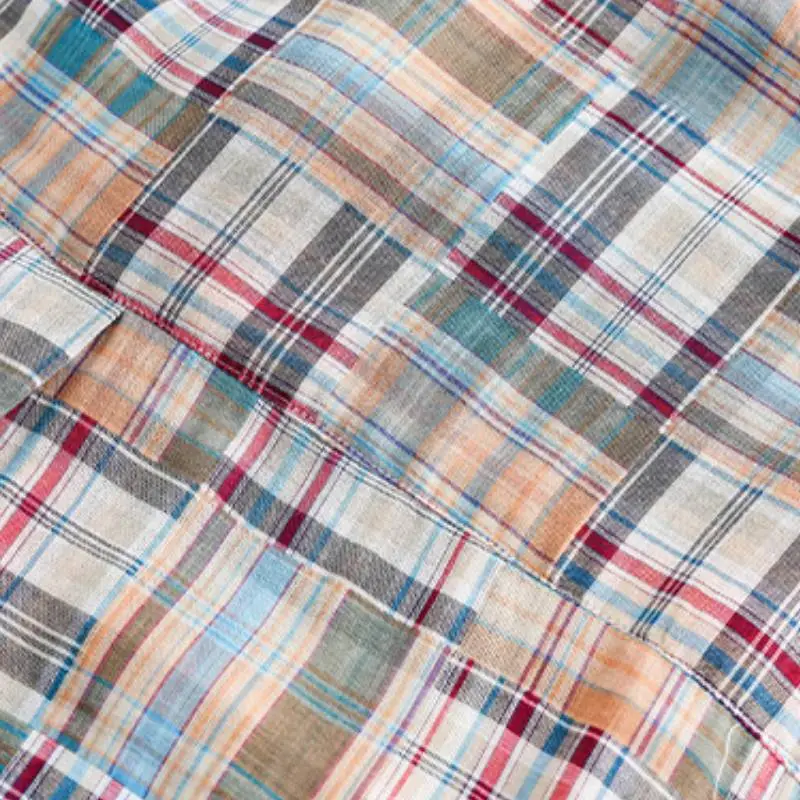 Retro Color Plaid Loose Shirt-5