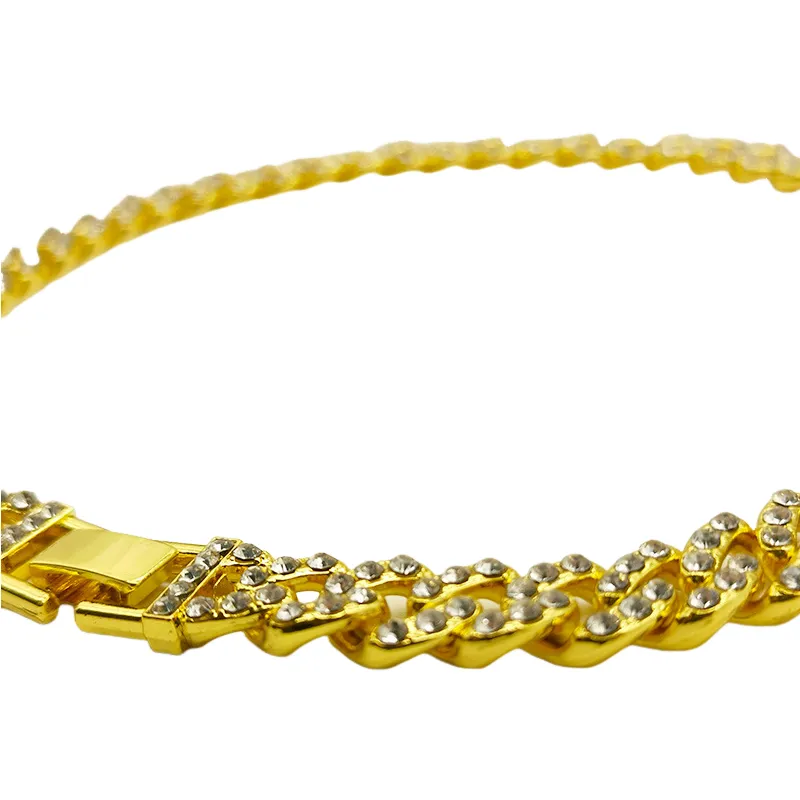 12mm Wide Single Row Simple Diamond Alloy Cuban Chain-2