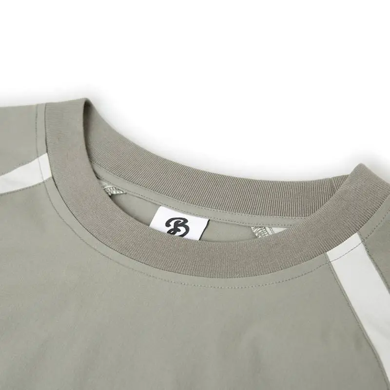 Fashion Raglan Sleeve Color Contrast Casual Loose Shirt-2