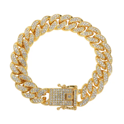 Hiphop Cuban Bracelet Jewelry Full Diamond