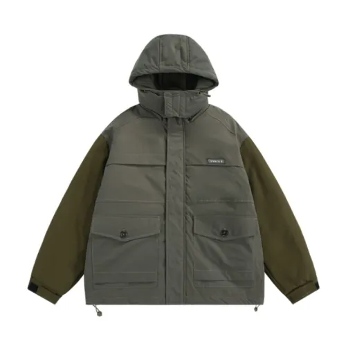 Retro Loose Big Pocket Hooded Tooling Cotton Jacket