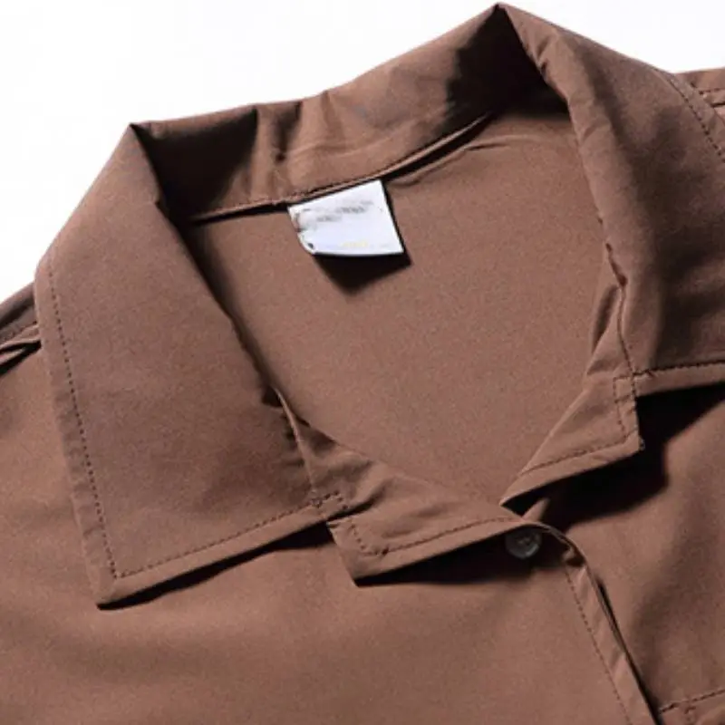 Retro Cuban Collar Work Shirt-4