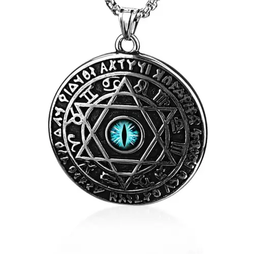 Devil's Eye Artistic Retro Round Electroplated Jewelry Titanium Steel Pendant Stainless Steel Necklace