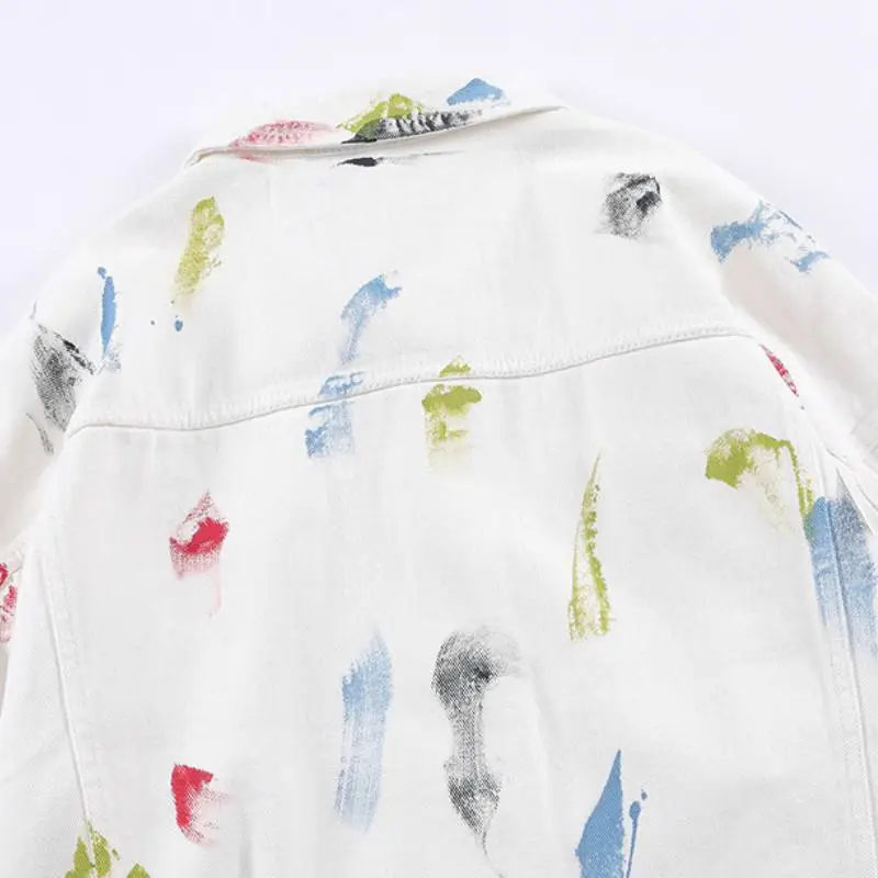 Loose Multi Pocket Splash Ink Cardigan Loose Shirt-7