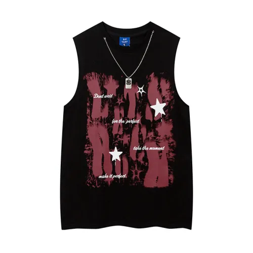 Casual Round Neck Graffiti Vest