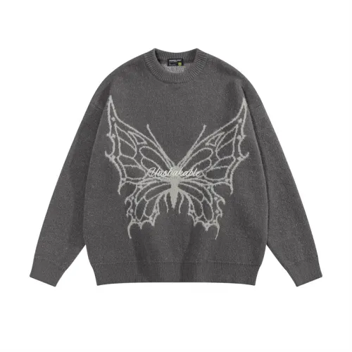 New Arrival High Street Butterfly Printed Round Neck Loose Hoodie