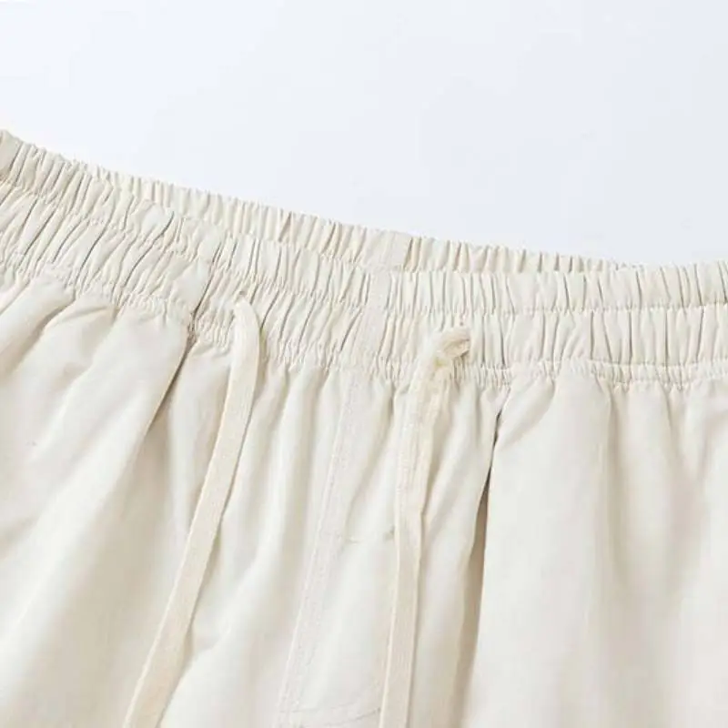 Hip Hop Flame Print Drawstring Shorts-2