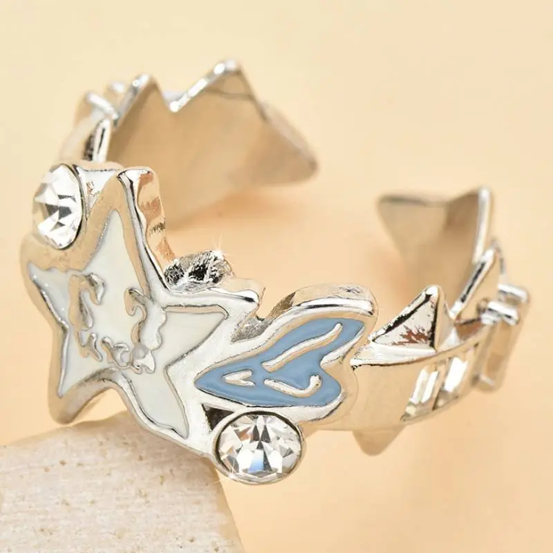 Rivet Melting Stars Open Ring-3