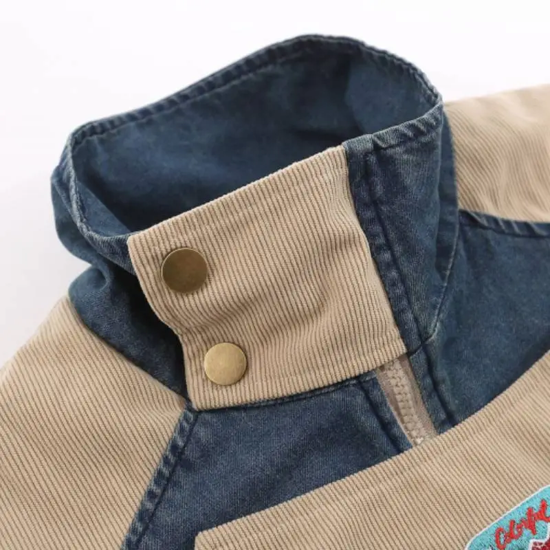 Vintage Distressed Thickened Denim Cotton-padded Coat-2