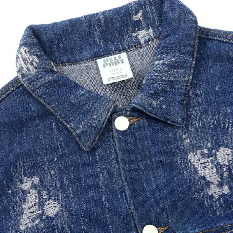 HELIPORT Tassel vintage distressed denim jacket-5