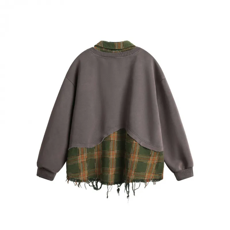 Fake Two Piece Splicing Casual Sweater-5