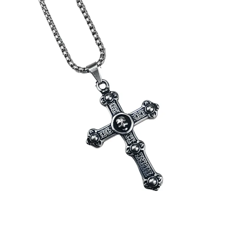 Cross Stainless Steel Skull Vintage Necklace-2