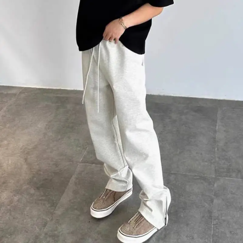 Double sided Solid Color Zipper Pants-4