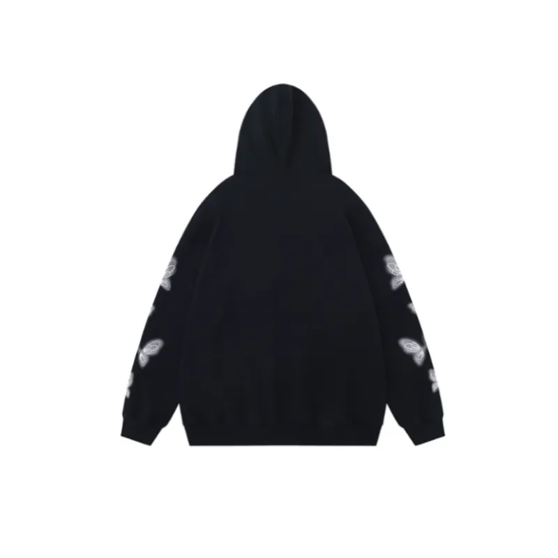 Splash Ink Butterfly Printed Zipper Sweatshirt-1