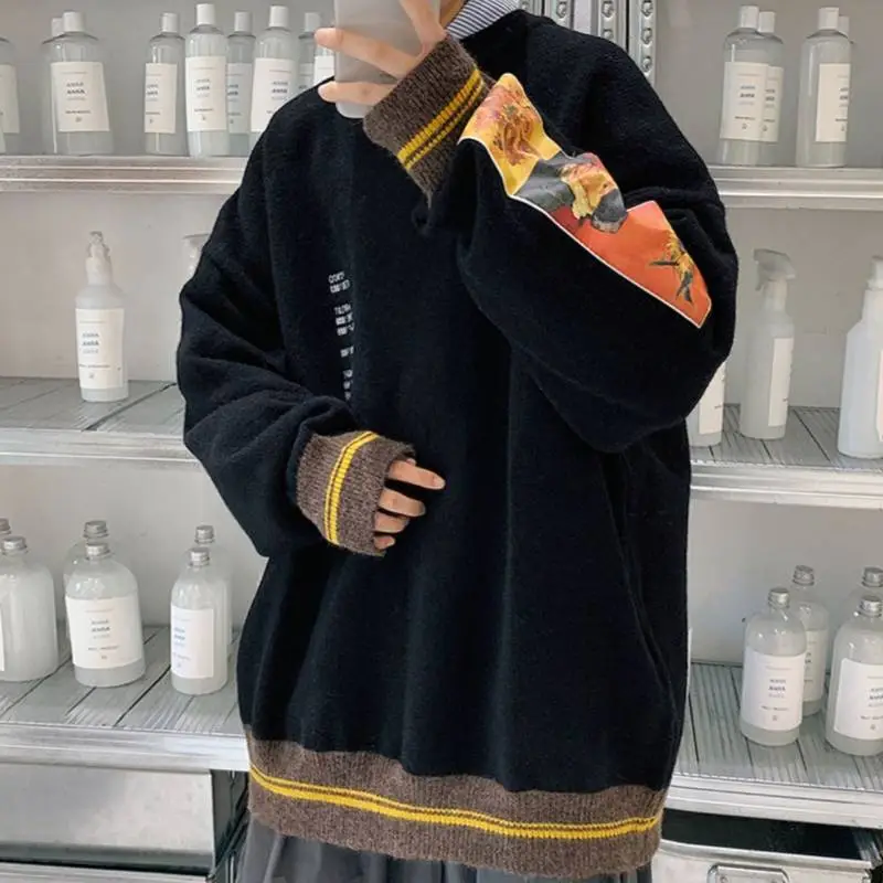 Thickened Round Neck Plus Size Retro Knitted Sweater-3