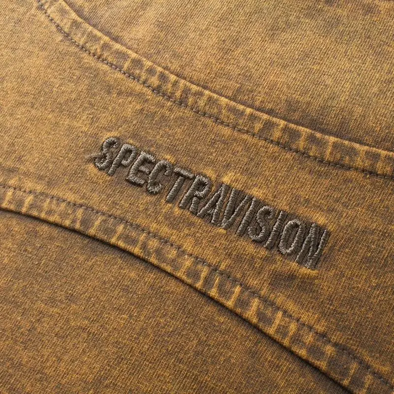 Heavy Stitching Embroidery Distressed T Shirt-4
