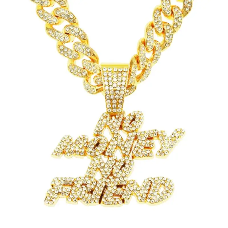 Full Diamond Letter Pendant Necklace-1