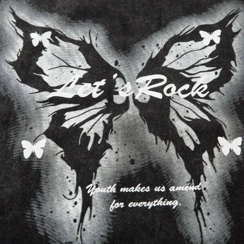Retro Butterfly Print Distressed Sleeveless Vest-6