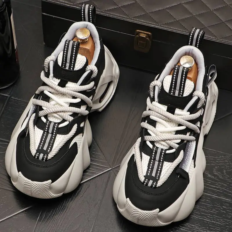 Low Top Mesh Breathable Thick Soled Casual Shoes-10