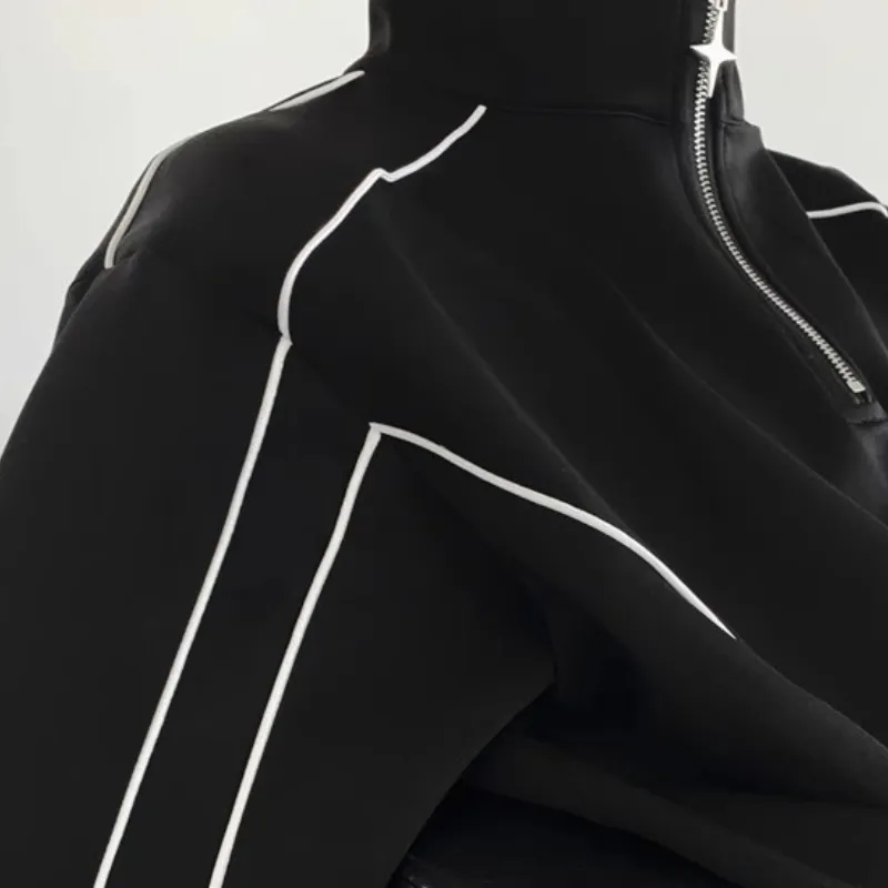 Deconstructed Casual Two Piece Sports Suit-2