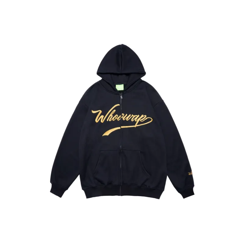 Tide Simple Letter Oversize Neutral Velvet Hooded Wear-5