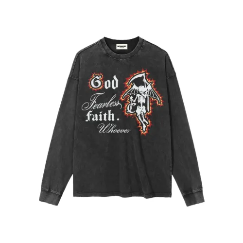 Hand-painted Devil Print Long-sleeved T-shirt