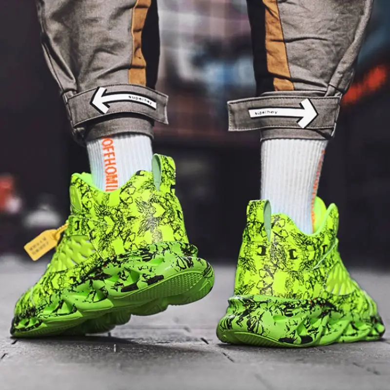 Graffiti High top Lightweight Breathable Tide Shoes-8