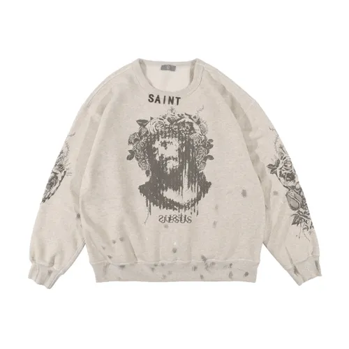 New Fashion Brand Graffiti Destruction Leisure Crewneck Pullover Loose Sweatshirt