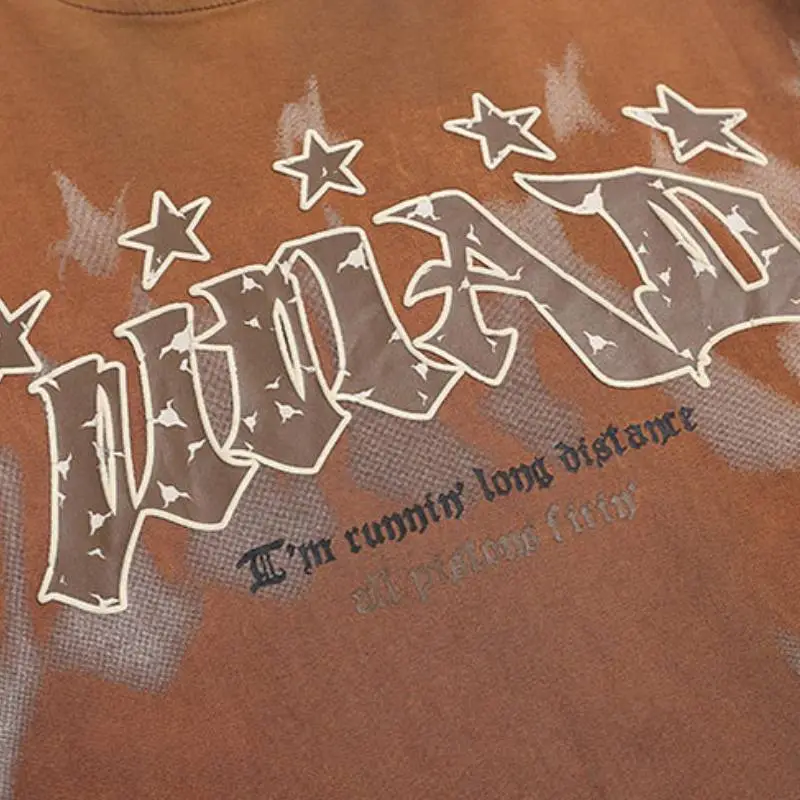 Versatile Letter Printing Couple T Shirt-3