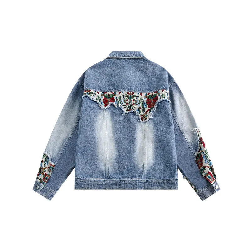 New Release Washed Dressed Ins Style Casual Loose Denim Jacket-1