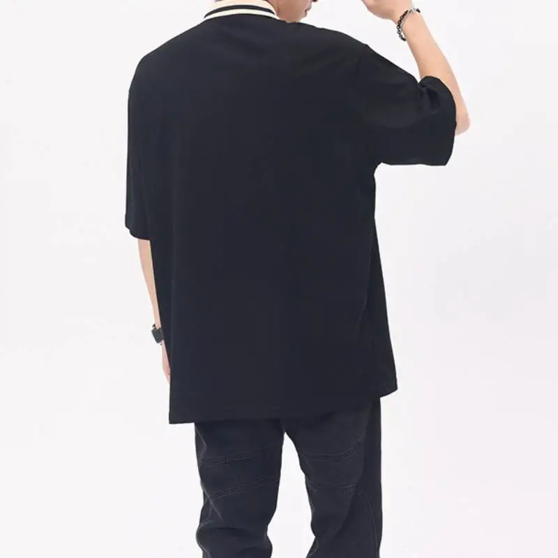 Pure Cotton Trendy Loose T Shirt-3