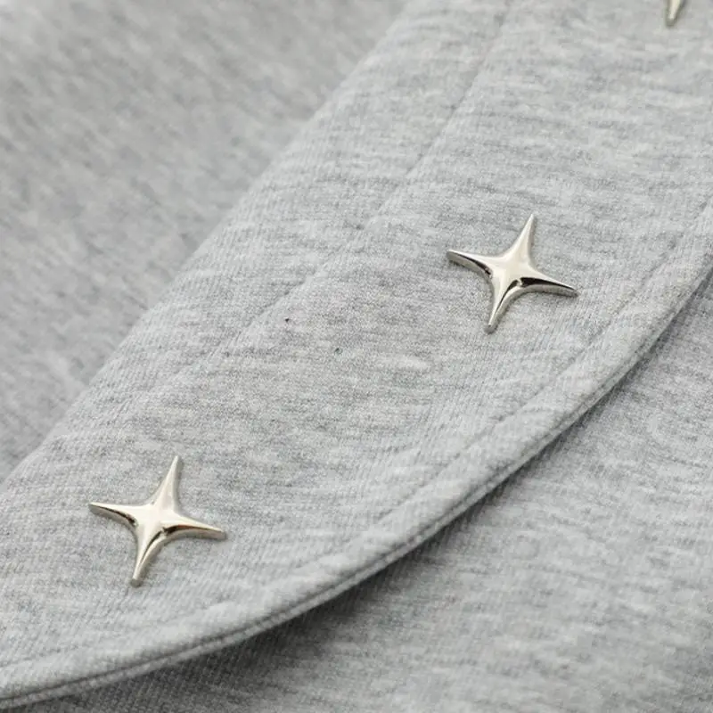 Solid Color Hooded Zipper Sweater-3