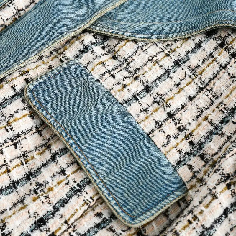 Retro Niche Patchwork Denim Versatile Jacket-2