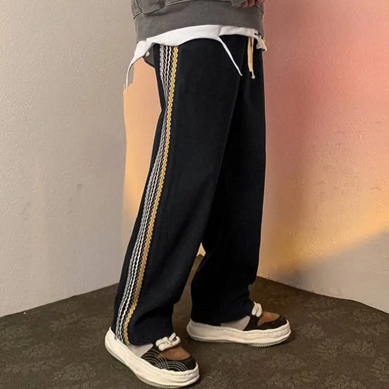 Casual Loose Zipper Woolen Trousers-6