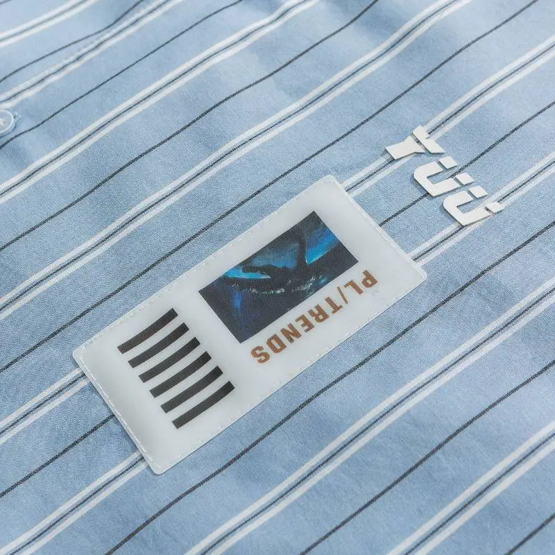 Retro Striped Short Sleeved Shirt-3
