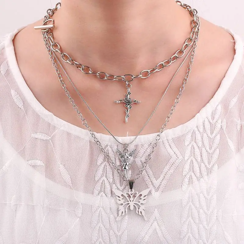 Butterfly Angel Multi Layer Necklace-10