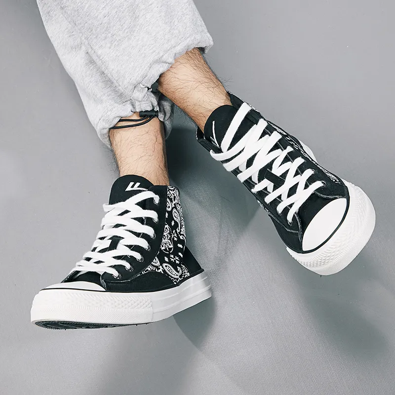Cashew Flower Printed High top Shoes-5