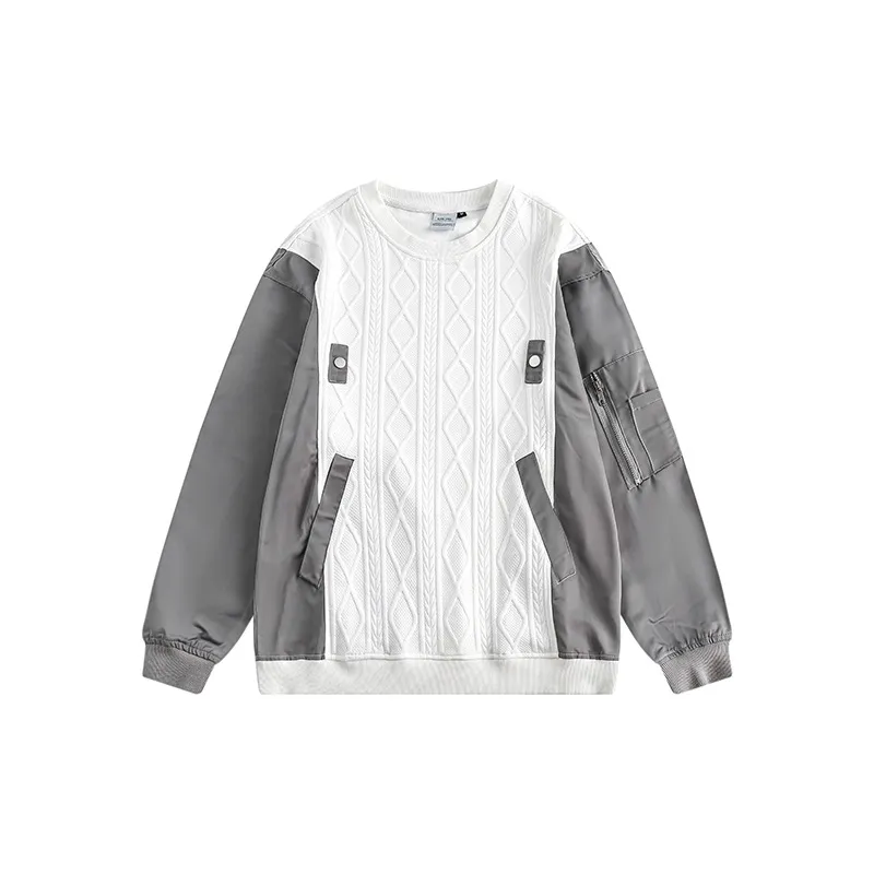 Cityboy Contrast Stitching Round Neck Sweatshirt-0