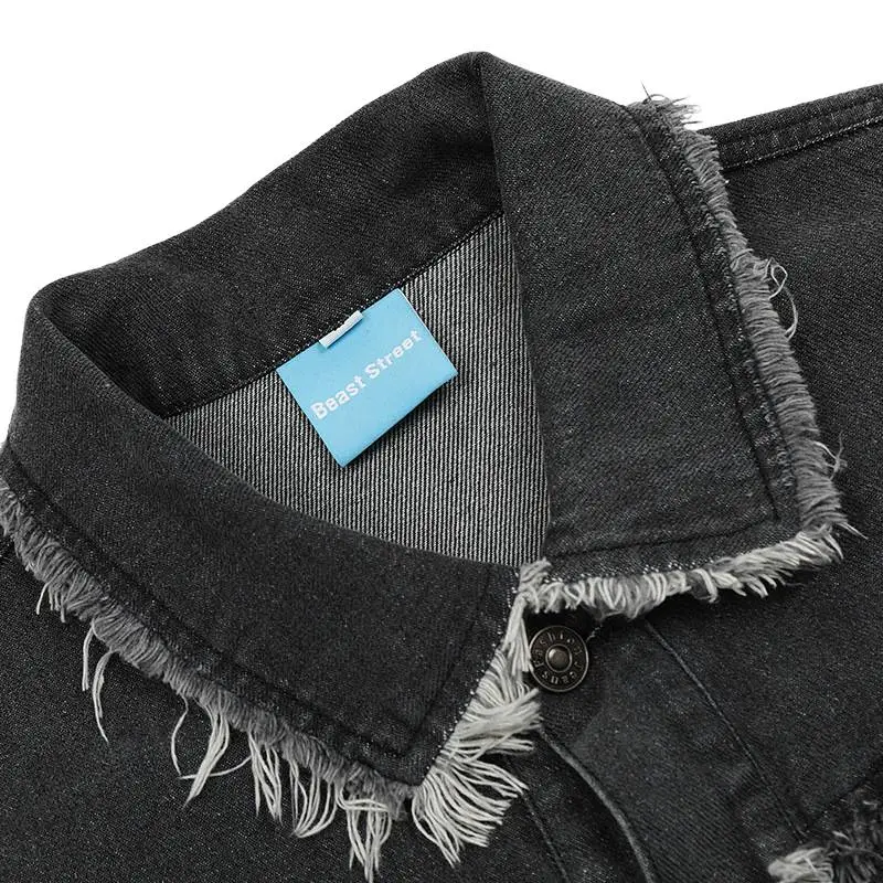 Solid Color Grinding Retro Lapel Jacket-2