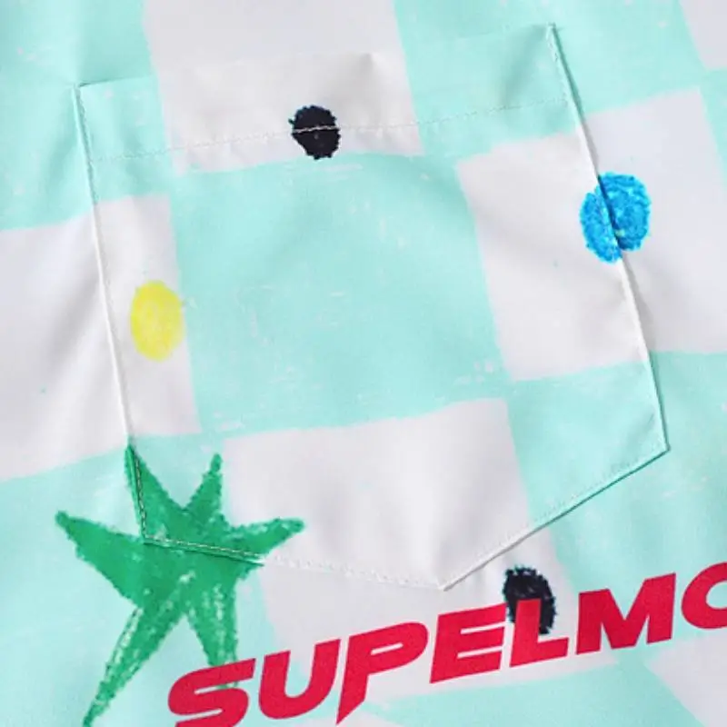 Checkerboard Print Loose T Shirt-4