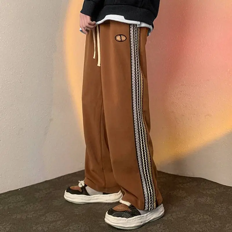 Casual Loose Zipper Woolen Trousers-1