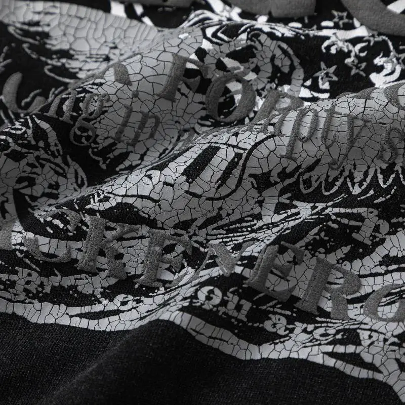 New Style Retro Pullover Washed Design Sense Pattern Printed Dyeing Loose Hoodie-6